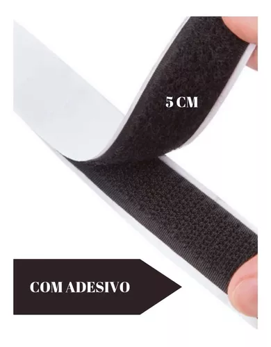 Fita Velcro Adesivo 50 Mm Dupla Face Macho E Fêmea 3 Metros