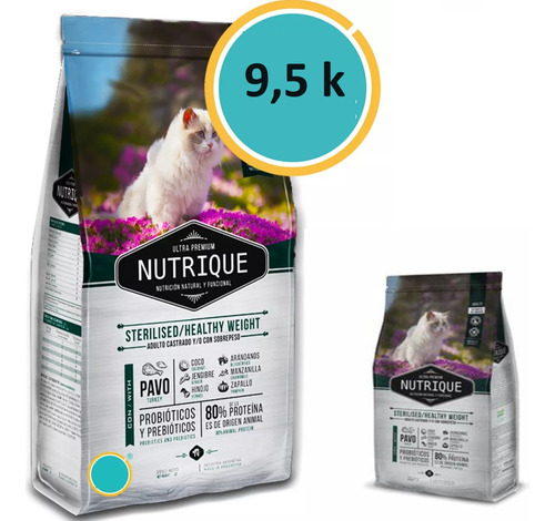 Nutrique Gato Castrado Sterilized 9,5k+4 Sachet+envio