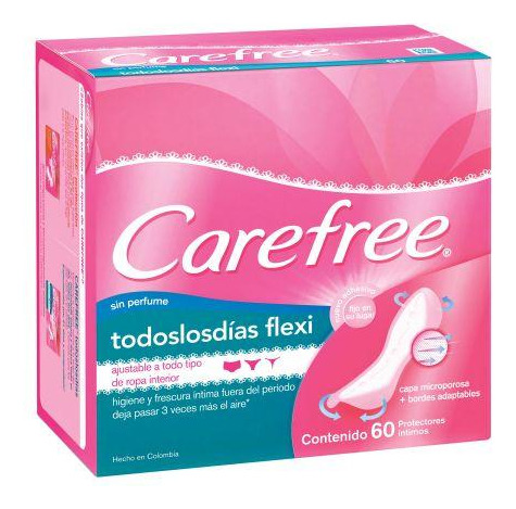 Protectores Diarioscarefree Todos Los Dias Flexibles X 60