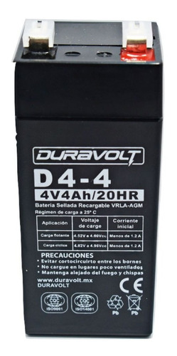 Batería  4v-4a Duravolt Para Bascula, 4 V, 4.0 Ah Recargable