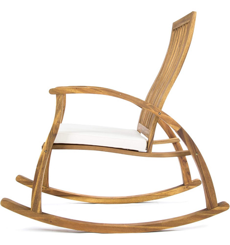 Gdfstudio Caleb - Mecedora De Madera De Acacia Para Exterior