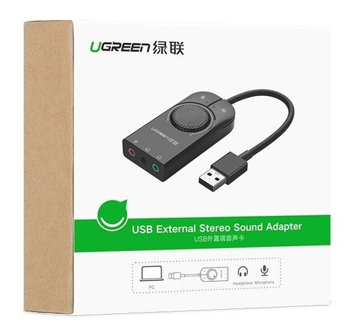 Usb Audio Adapter External Stereo Sound 3.5mm Ugreen