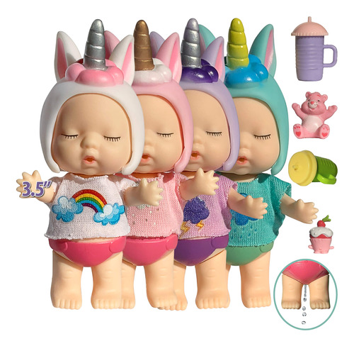 Minibebe Unicornio, Munecas Para Ninas De 3, 4, 5, 6 Anos De