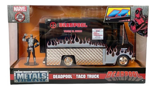 Auto Hollywood Rides Foodtruck 1:24 Deadpool Jada Con Figura