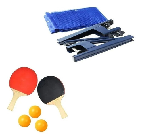 Kit Ping Pong 2 Paletas + Pelotas + Red Metal 