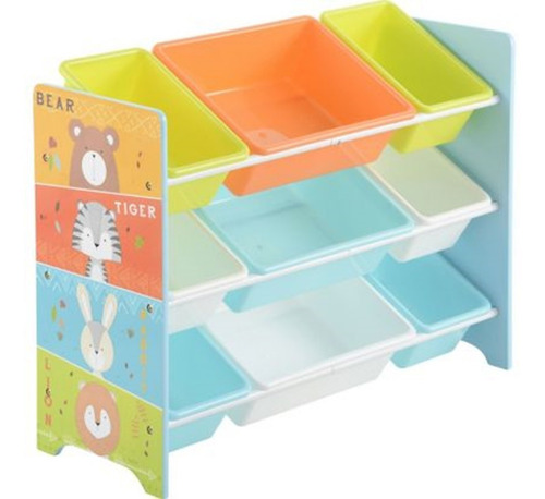 Imagen 5 de 8 de Juguetero Infantil Organizador Mueble 9 Recipientes Niños