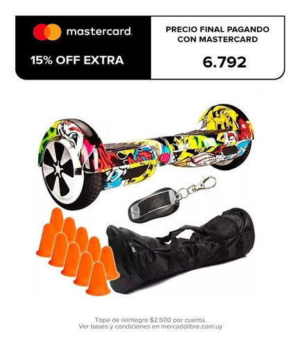 Hoverboard Eléctrico C/ Bluetooth + Control + 10 Conos 