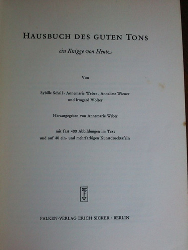 Hausbuch Des Guten Tons - Webber Schall Wiener Wolter