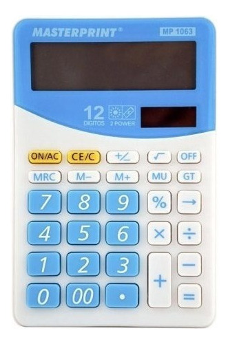 Calculadora Masterprint Mp1063 Azul 12 Dígitos