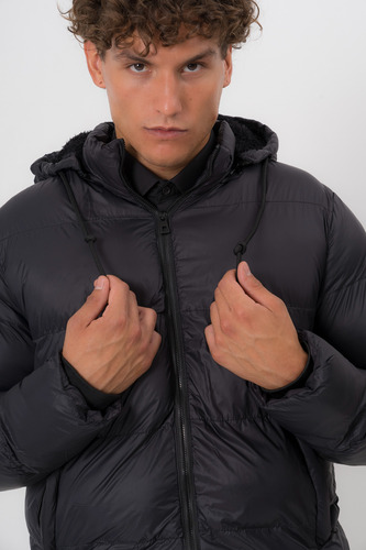 Campera Puffer Con Piel Interior Para Invierno Hombre