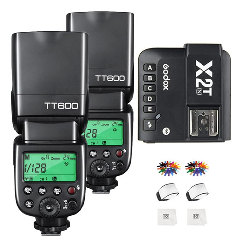 Godox 2 Pcs Tt600 Gn60 Cámara Flash Speedlite, Hss 1 / 8000s