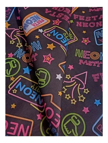 Imagem 2 de 3 de Toalha De Mesa Para Festas Em Tnt Festa Neon 1,40 X 2,20m