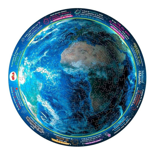 Quebra Cabeça Redondo Planeta Terra - Manual Do Mundo - Elka