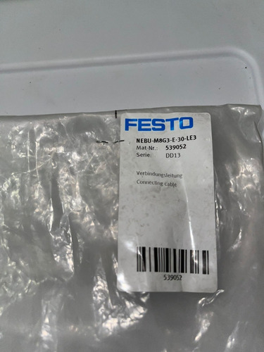 Cable De Conexión, Marca: Festo, Modelo: Nebu-m8g3-e-30-le3 (Usado)