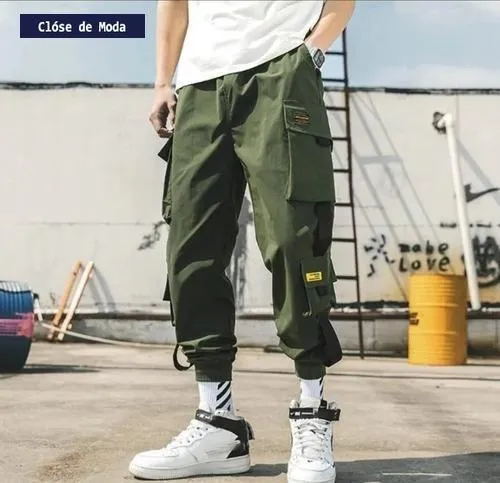 Novas Cal as Cargo Masculinas Hip Hop Joggers Harem u