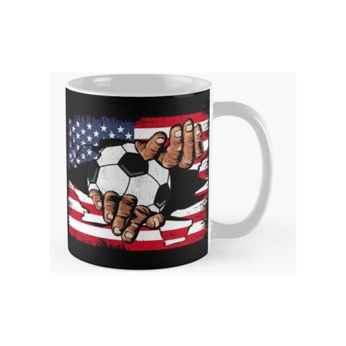 Taza American Flag Soccer Inside Me Patriotic Usa Futbol Pla