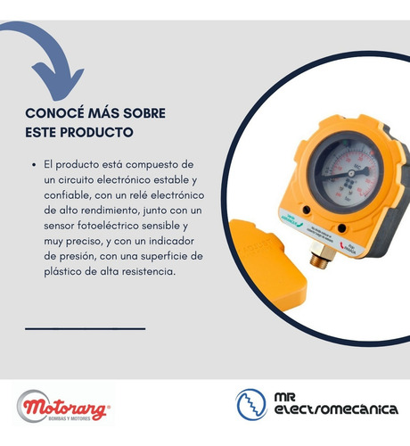 Presostato Electrónico Motorarg Prelex 0-4 Bar 220 Volts