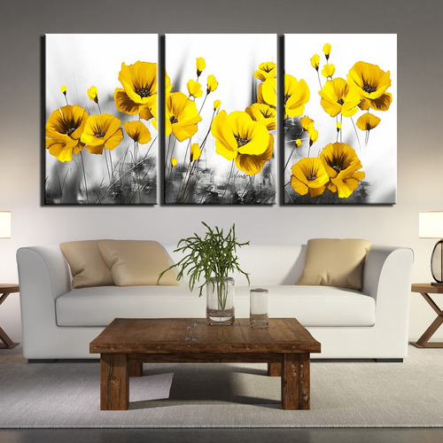 Quadro Decorativo Sala Quarto Tulipas Amarelas Flor