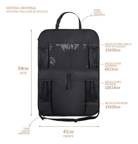 Organizador De Auto Para Chicos O Bebes - 41x59cm
