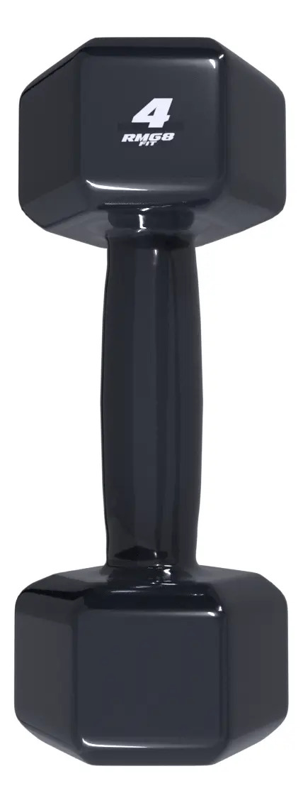 Halter Emborrachado RMG8 FIT 4 Kg Preto Hexagonal PVC Unidade