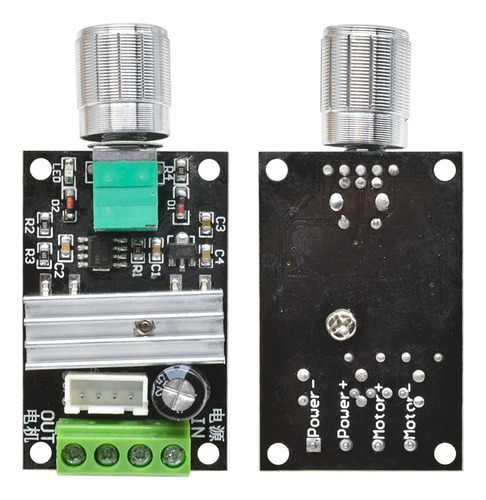 Controlador De Velocidade Pwm 6 A 28v Com Chave De Rotação
