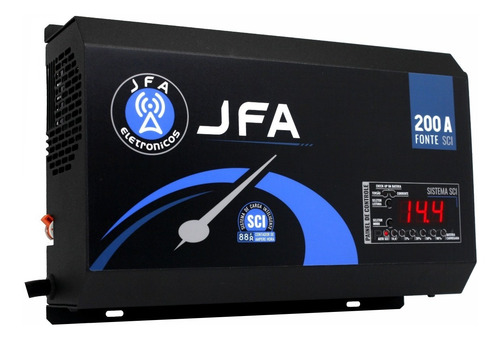 Imagem 2 de 6 de Fonte Carregador Automotiva Jfa 200a Slim Bivolt Voltímetro