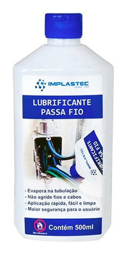 Kit 03 Lubrificante Passa Fio Implastec Passagem Fios Cabos