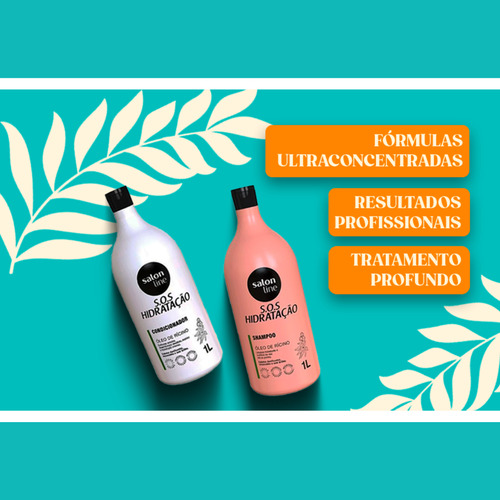 Kit Shampoo Condicionador Sos Óleo De Rícino Salon Line 1l