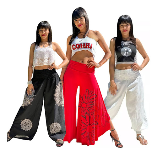 Combo Palazzo Pantalón Babucha Mujer  Playa Verano 