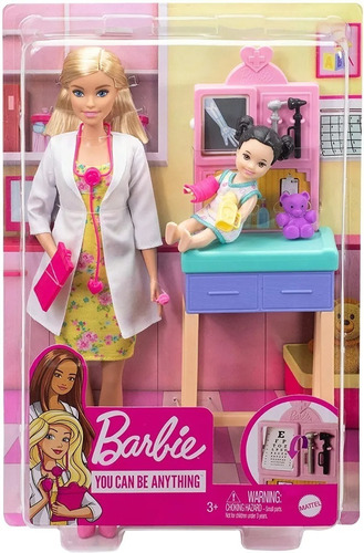 Muñeca Barbie Quiero Ser Doctora Pediatra Original Mattel