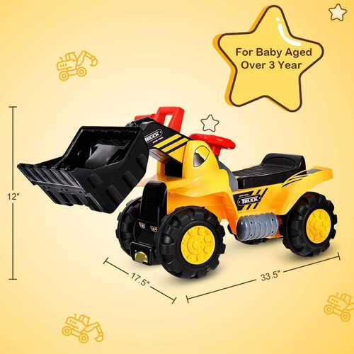 Chefjoy Ride On Bulldozer Truck For Kids Excavator Digger
