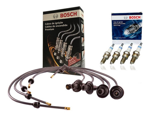 Kit Cabos E Velas Bosch Fusca 1300 1500 1600 Rosca Longa