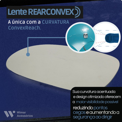 Lente Espelho Retrovisor Classe A 1999 À 05 C/base Convexa