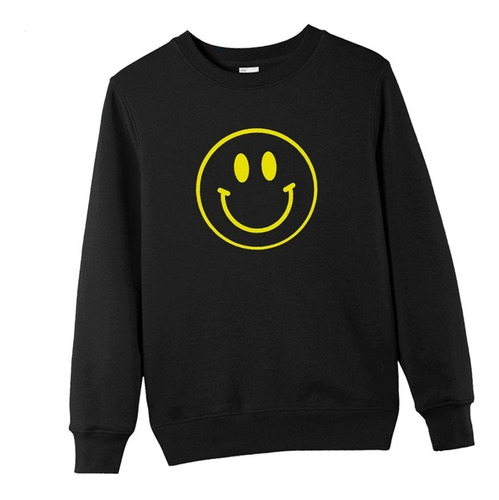 Sudadera Sin Gorro Smile Happy Face Sonrie Algodon Poliester