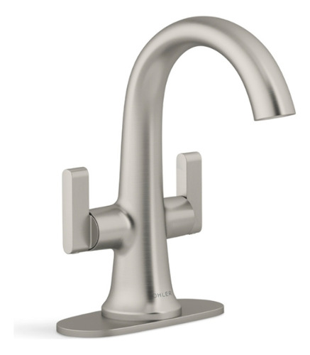 Llave Grifo 4 PuLG Duomando Lavabo Niquel Cepillado Kohler