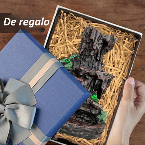 YVW Porta Incienso Cascada Esmaltado de Cerámica Montaña Negro