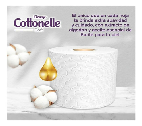 Papel Higiénico Kleenex Cottonelle Soft Care Con 40 Rollos