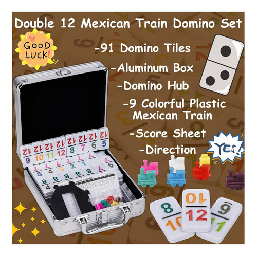 Smilejoy Double 12 Colorido Number Dot Dominoes, Juego De De