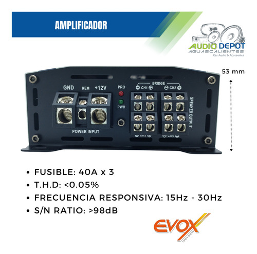 Amplificador Clase D 2000w Max Open Show Evox Evx250.4d