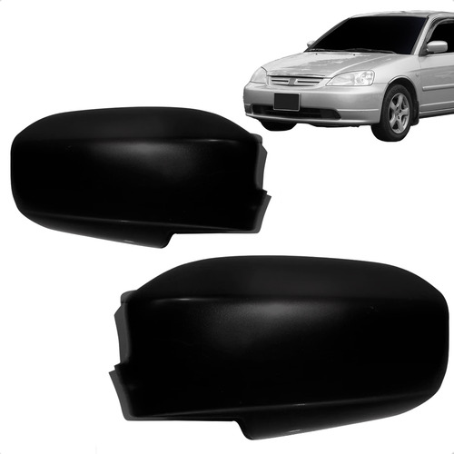 Capa Retrovisor Civic 01 02 03 04 05 06 Sem Furo Preto