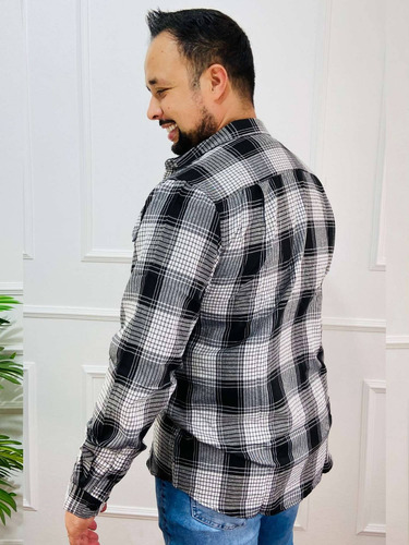 Imagem 4 de 4 de Camisa Masculina Flanelada Delkor Plus Size