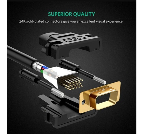 Cabo Full Hd Ugreen Vga Para Vga - 2 Metros