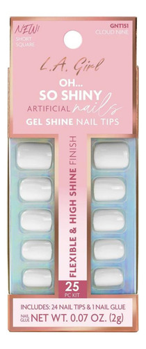 Uñas Postizas Press On Diferentes Colores L.a Girl Color Cloud Nine Cuadrada Liso