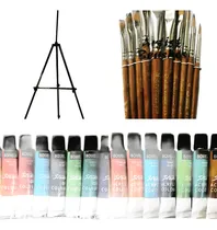 Comprar Kit Arte Atril Metal + 10 Pinceles + 12 Oleos + 12 Acrilicos