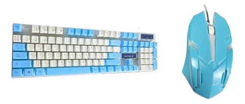 Teclado Rgb Teclado Gamer Español Pack Gaming + Mouse Rgb Color del teclado azul con blanco