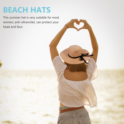 Sombrero Plegable Con Lazo De Paja Para Mujer, 1 Unidad, Som