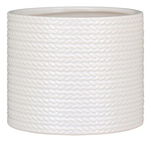 Cachepô Vaso De Planta Decorativo 11x13x13cm Cerâmica Branco