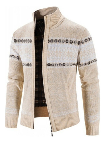 Navideño De Ropa De Men Retro Print Cardigan 2024