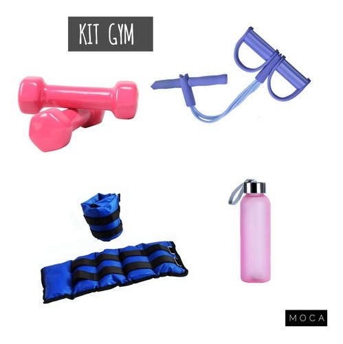 Kit Fitness Mancuernas 2kg, Tobilleras,banda, Yoga,pilates