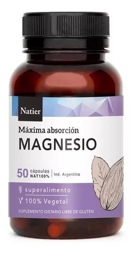 Citrato De Magnesio - Máxima Absorción Natier 50 Cáps - Dw